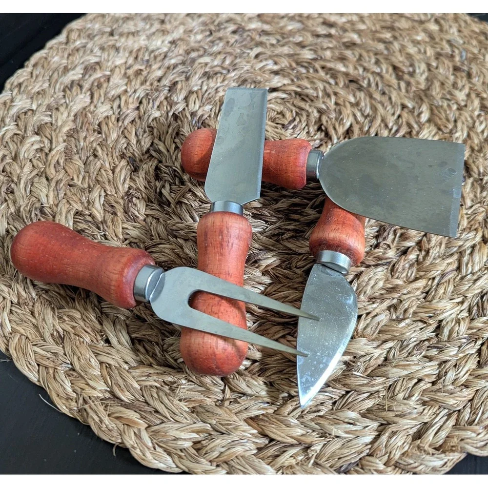 Stainless Steel Cheese Knife Set With‎ Wooden Handles (4)